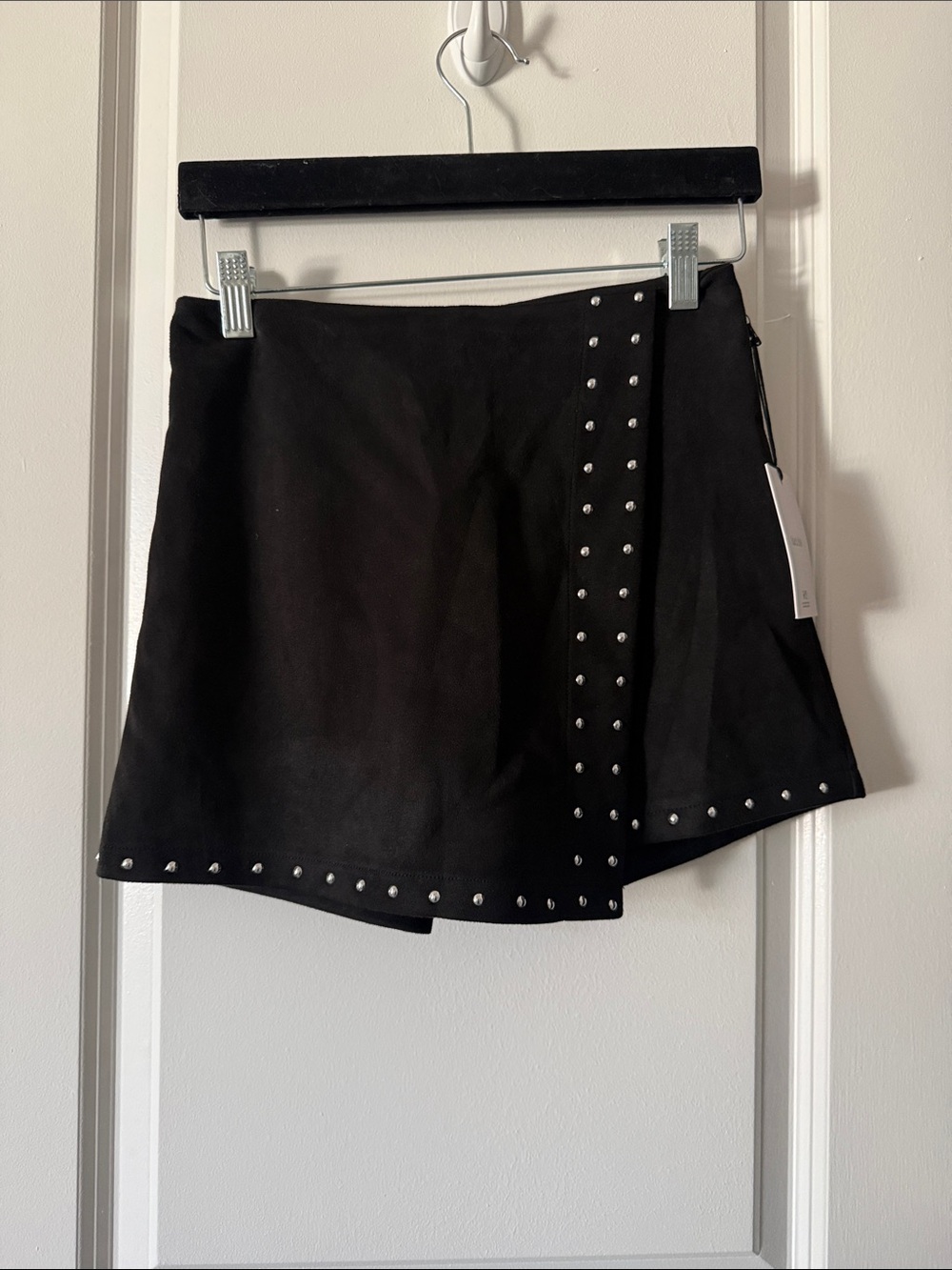 Black Studded Mini Skort- Women's Trendy Skort